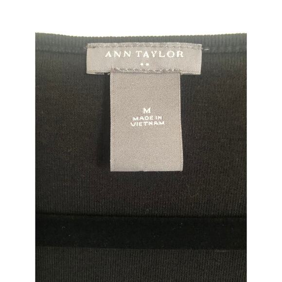 Ann Taylor Black Tank with Crochet Detail Work Top Cotton: Medium - Picture 4 of 5